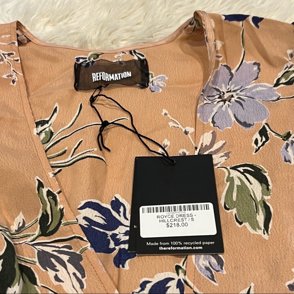 NWT Reformation Royce Wrap Midi Dress - Size Small - Picture 7 of 8